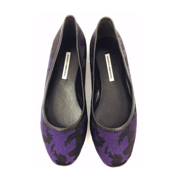 Purple Jacquard & Leather Loafers Handmade - Picture 2 of 15